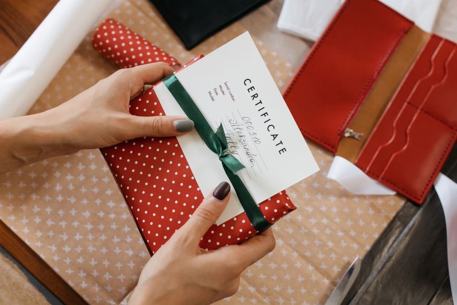 Gift cards donated by local businesses as raffle prizes