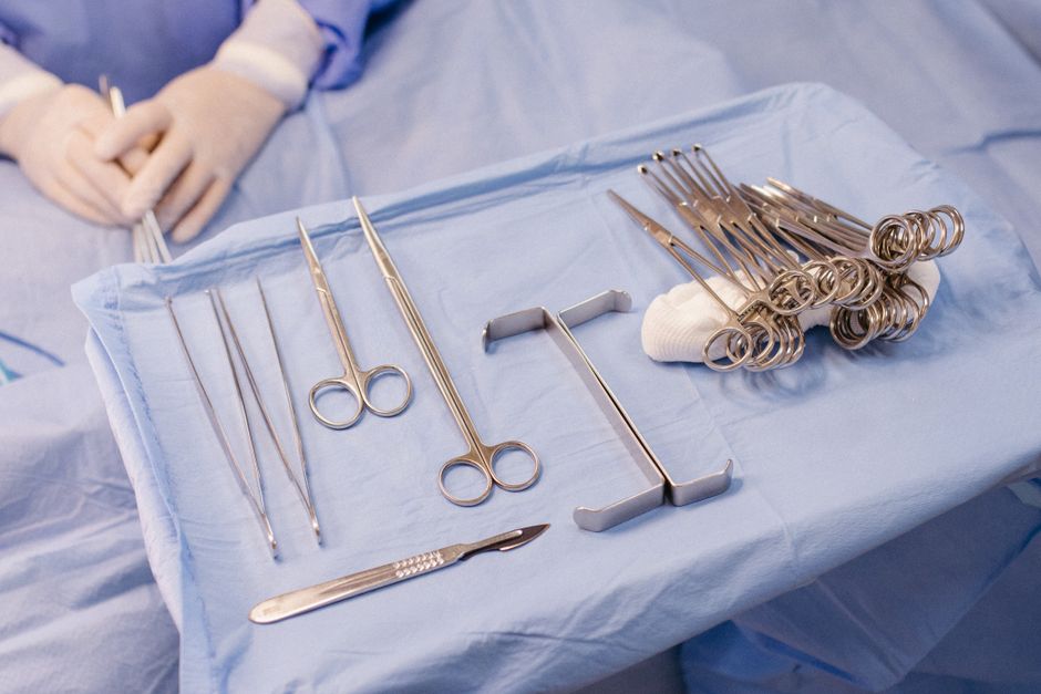 Surgical instruments used during spay/neuter and ear-tipping procedures