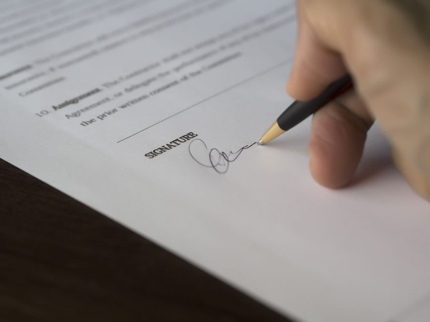 A signed corporate sponsorship agreement with an animal rescue