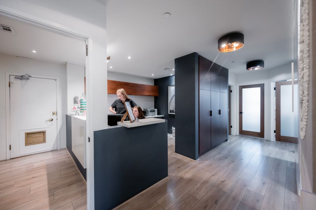 A veterinary practice reception area