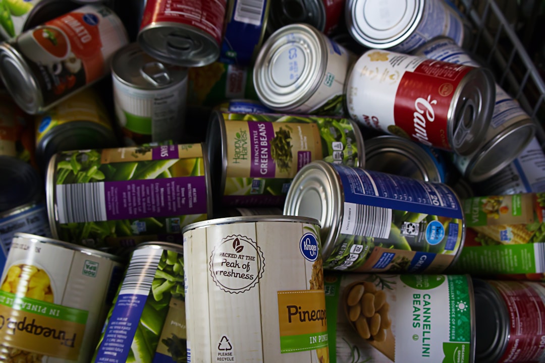 Donated cat food, one of the most consistently needed items