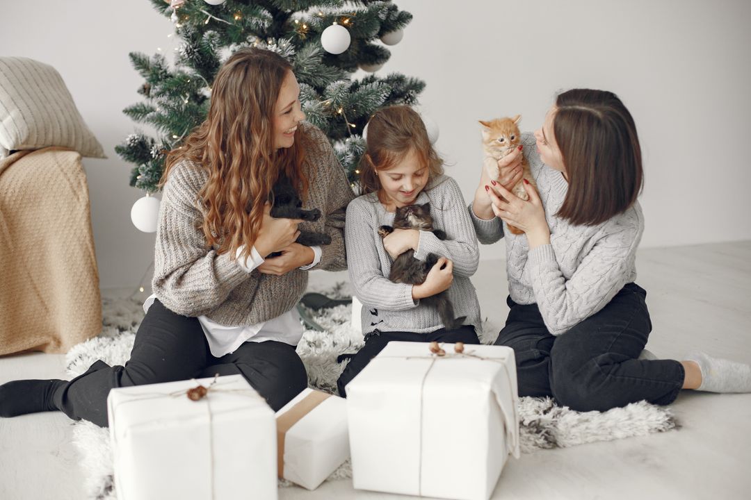 A family with their adopted cat
