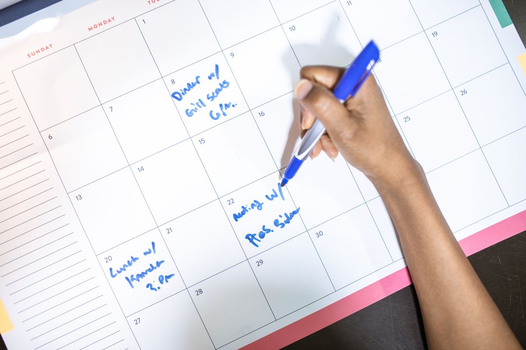 A calendar used to plan regular monthly charitable giving