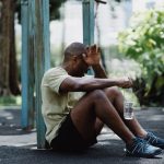 A rescue volunteer taking a moment alone