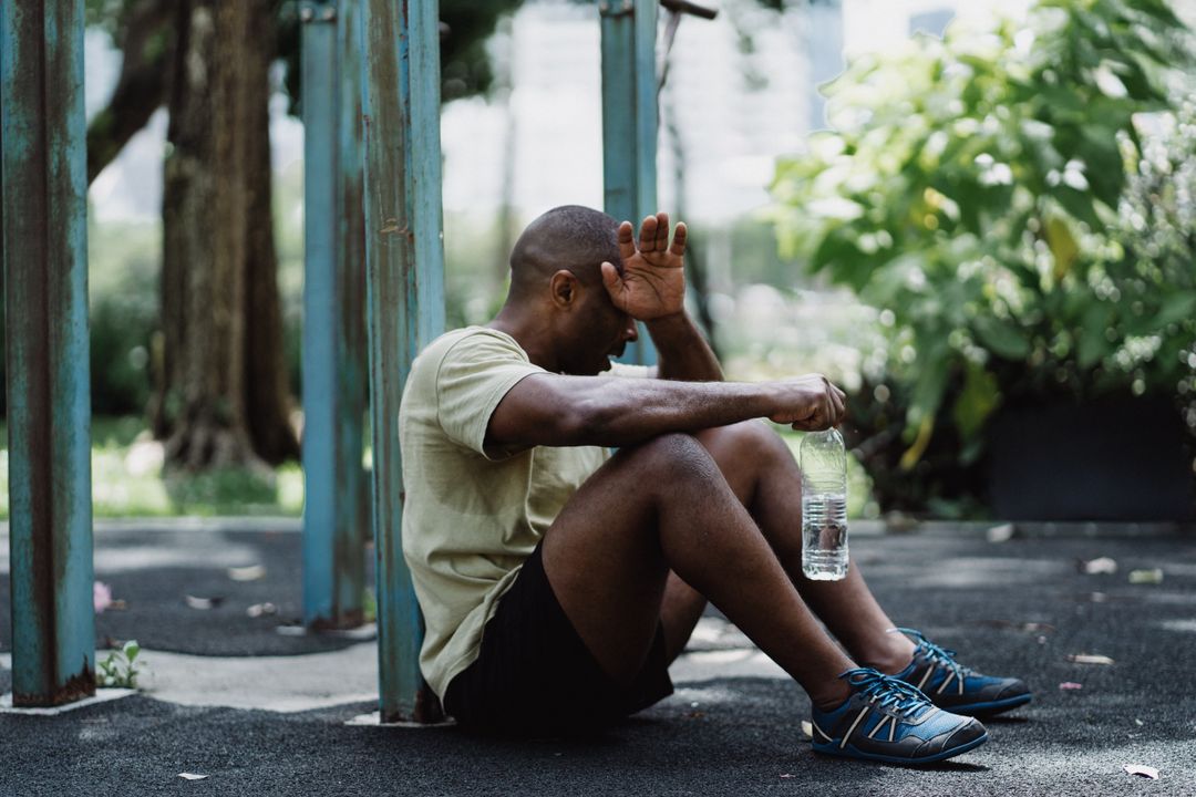 A rescue volunteer taking a moment alone