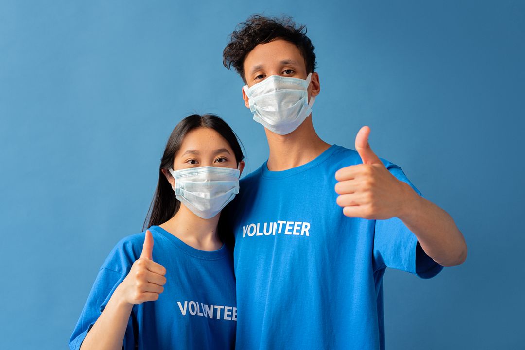 Volunteers working safely as a team
