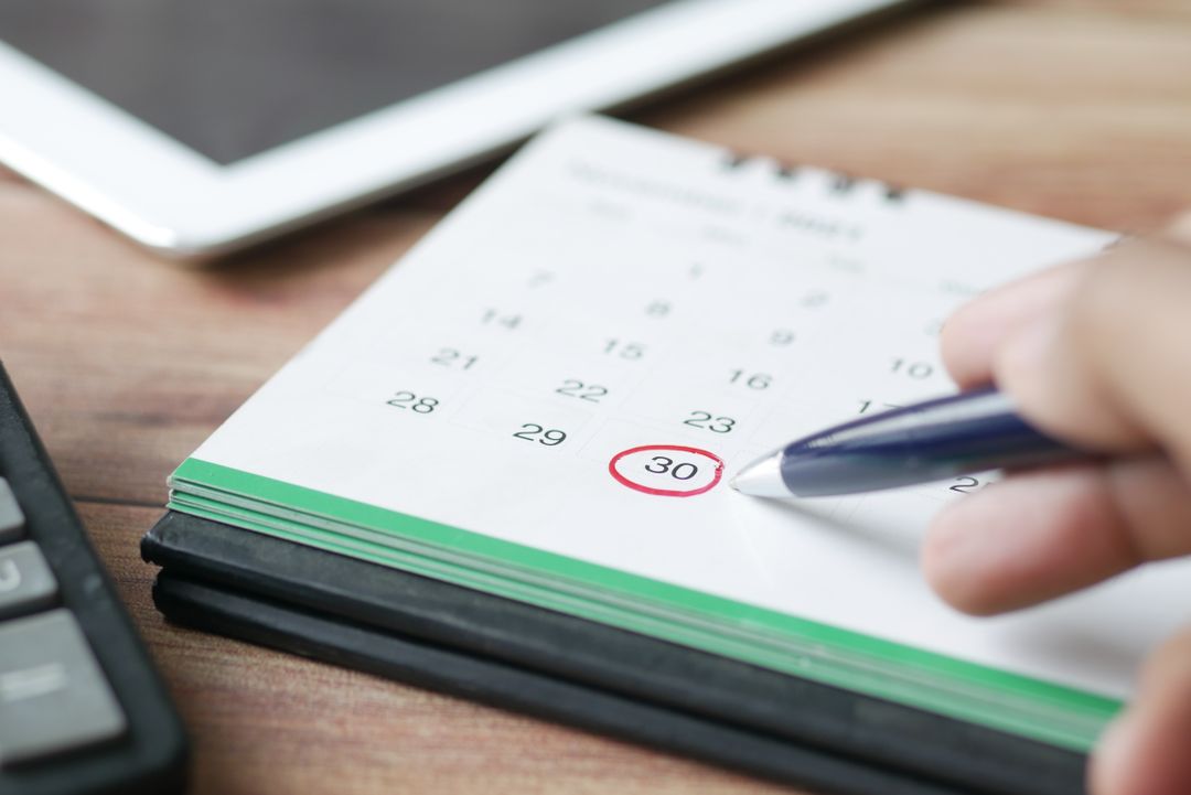 Tracking booster due dates on a calendar